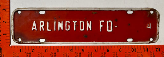 undated Arlington County, Virginia #4 Fire Department License Plate