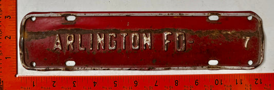 undated Arlington County, Virginia #7 Fire Department License Plate