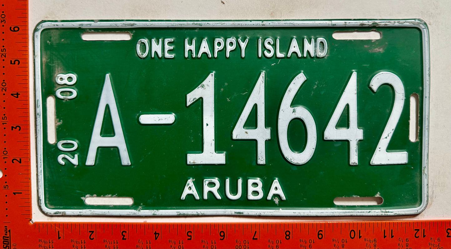 2008 Aruba #A-14642 Passenger License Plate