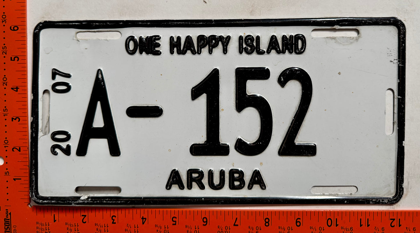 2007 Aruba #A-152 Passenger License Plate