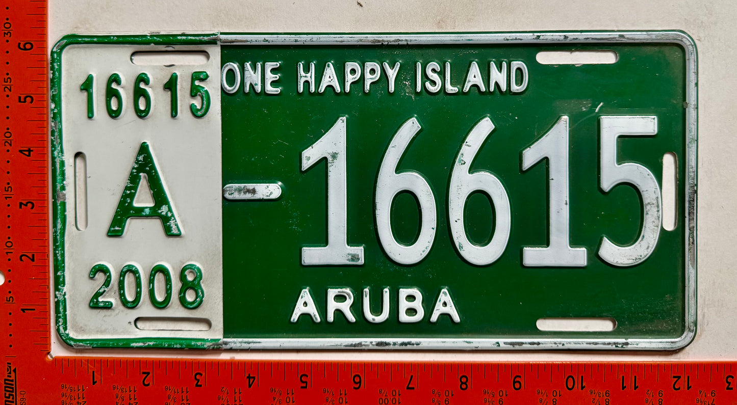 2008 Aruba #A-16615 Passenger License Plate