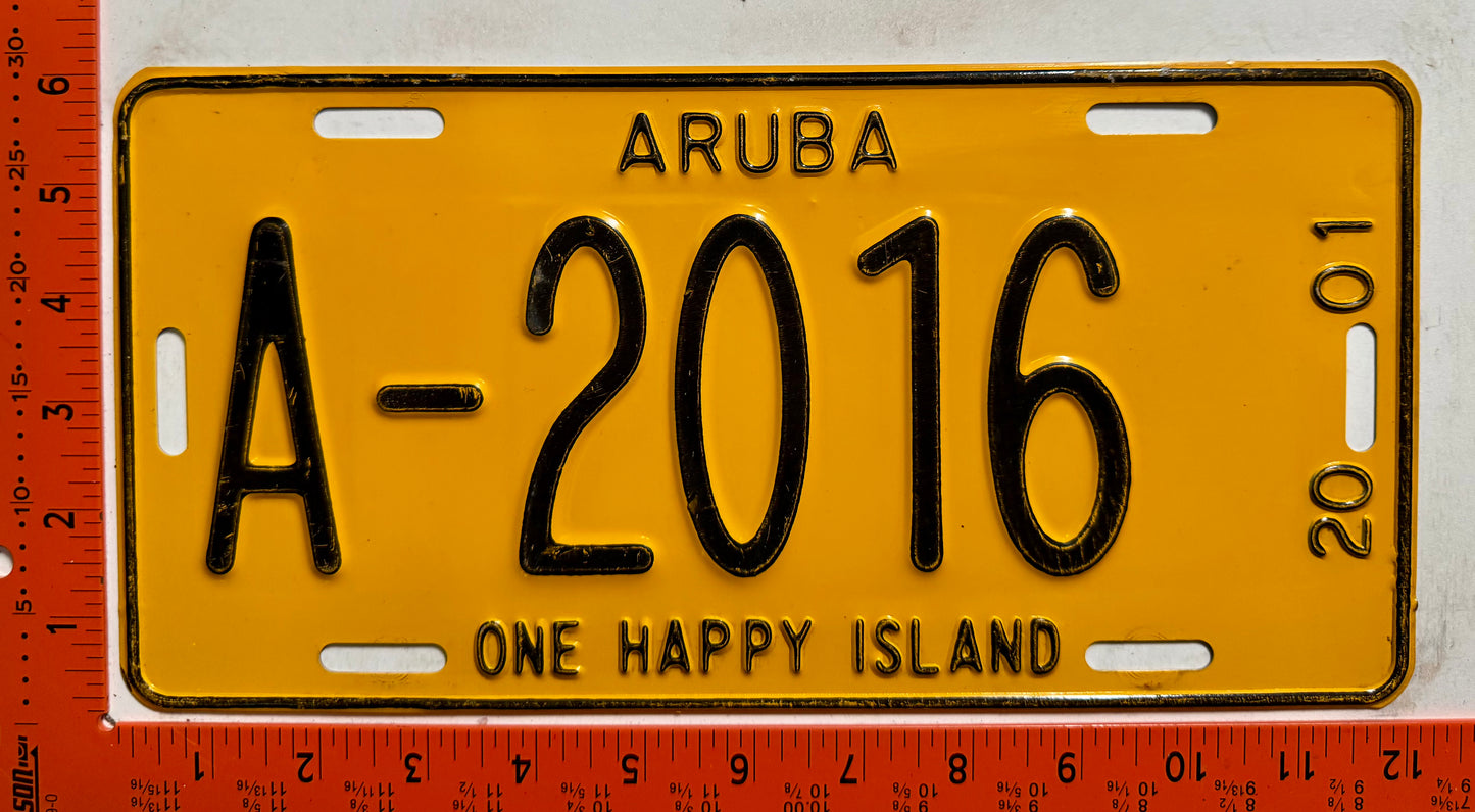2001 Aruba #A-2016 Passenger License Plate