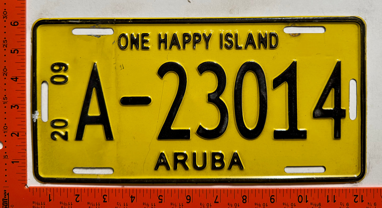 2009 Aruba #A-23014 Passenger License Plate