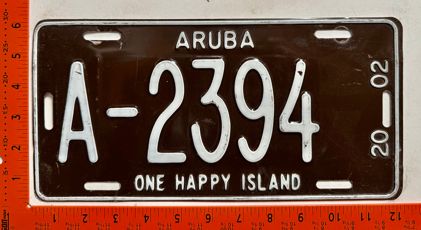 2002 Aruba #A-2394 Passenger License Plate
