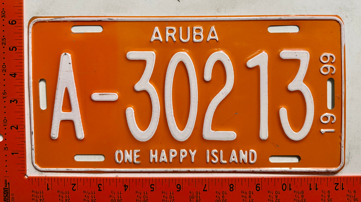 1999 Aruba #A-30213 Passenger License Plate