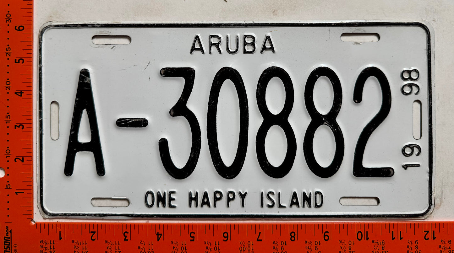 1998 Aruba #A-30882 Passenger License Plate