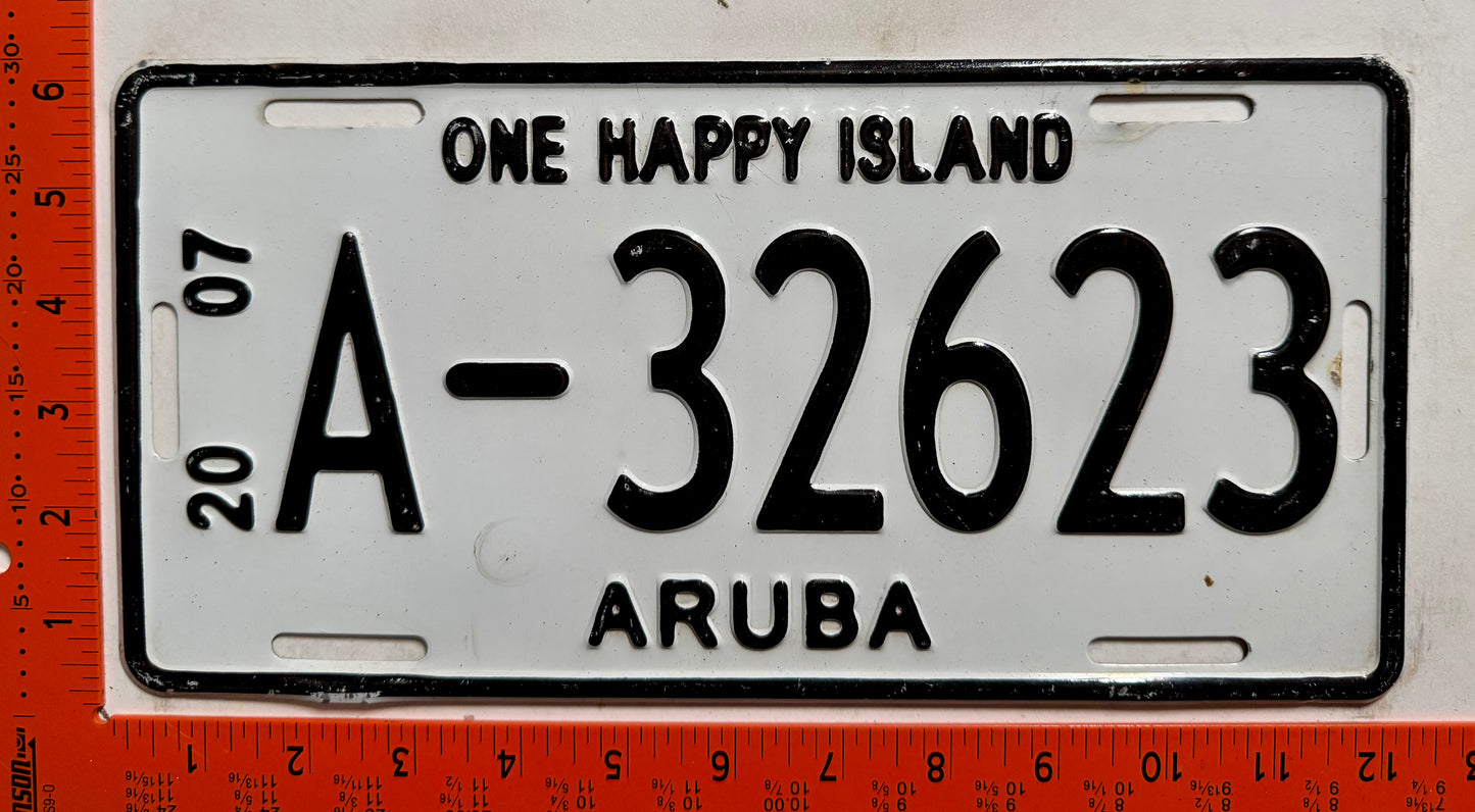 2007 Aruba #A-32623 Passenger License Plate