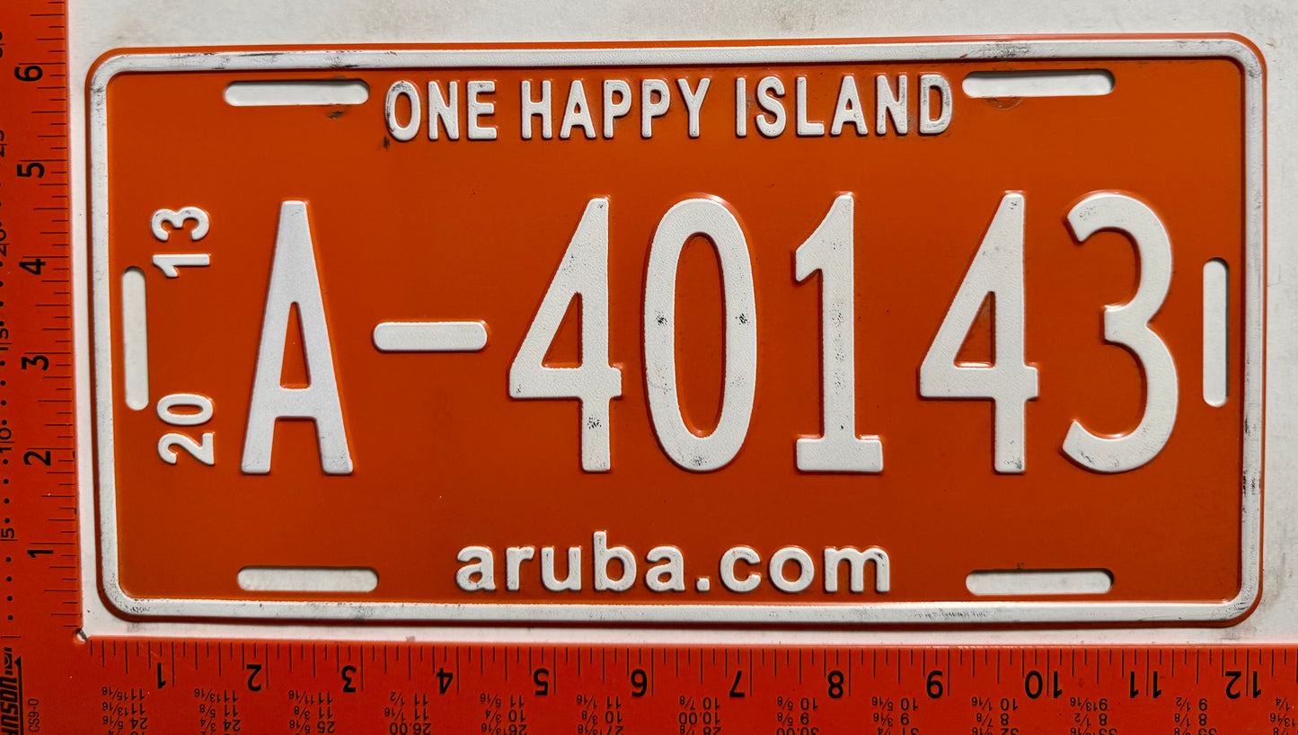 2013 Aruba #A-40143 Passenger License Plate