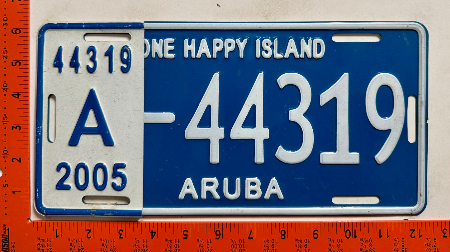 2005 Aruba #A-44319 Passenger License Plate