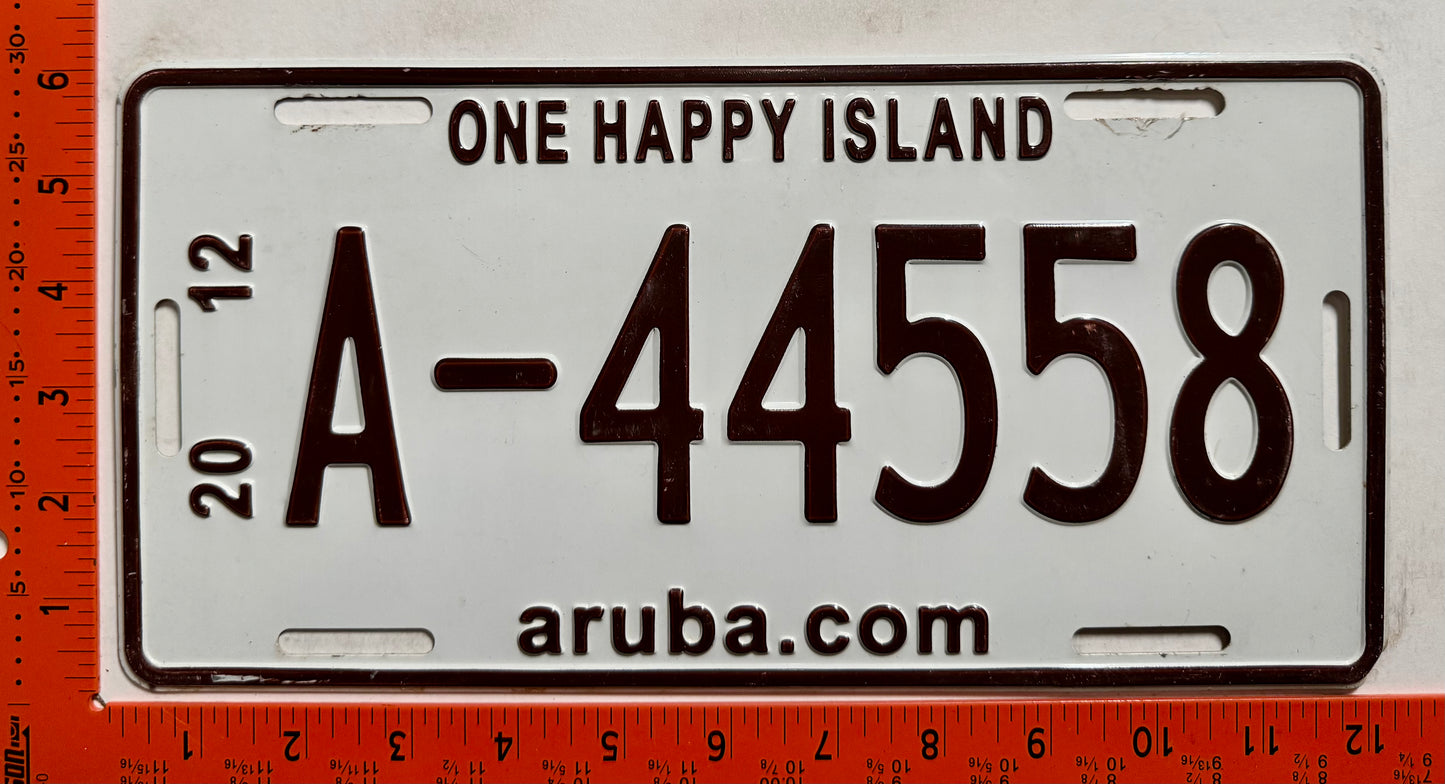 2012 Aruba #A-44558 Passenger License Plate
