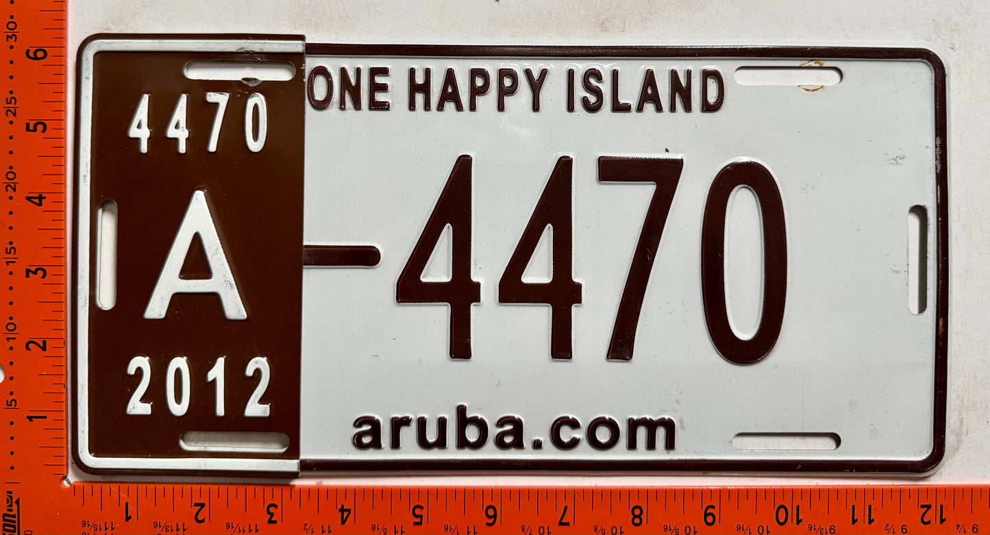 2012 Aruba #A-4470 Passenger License Plate