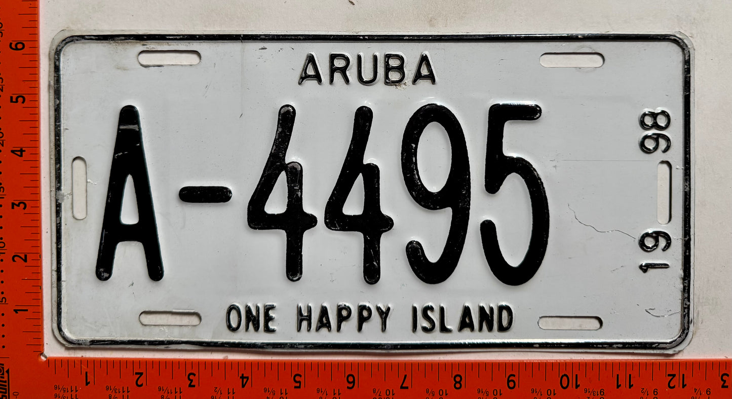 1998 Aruba #A-4495 Passenger License Plate