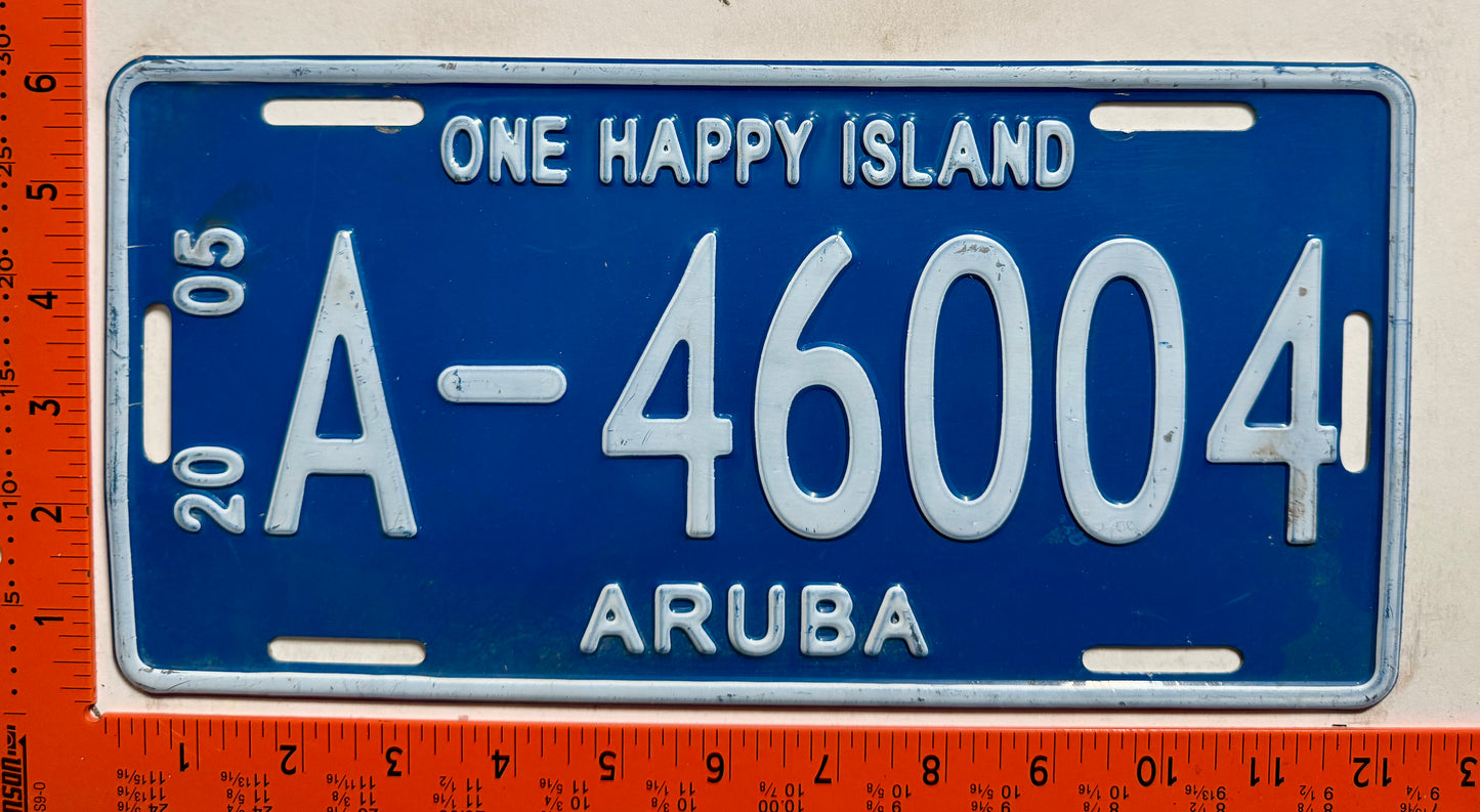 2005 Aruba #A-46004 Passenger License Plate