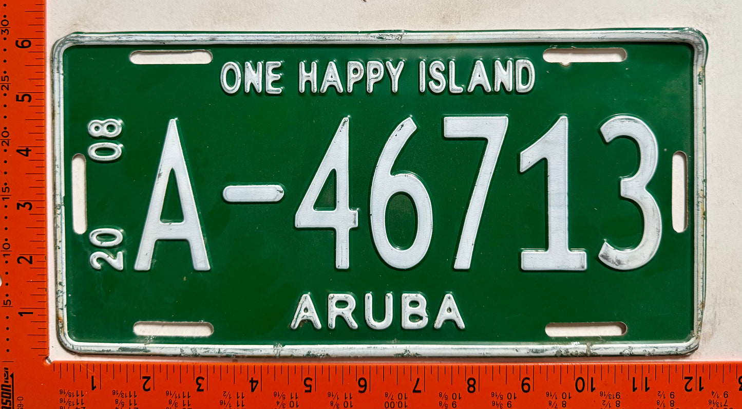 2008 Aruba #A-46713 Passenger License Plate