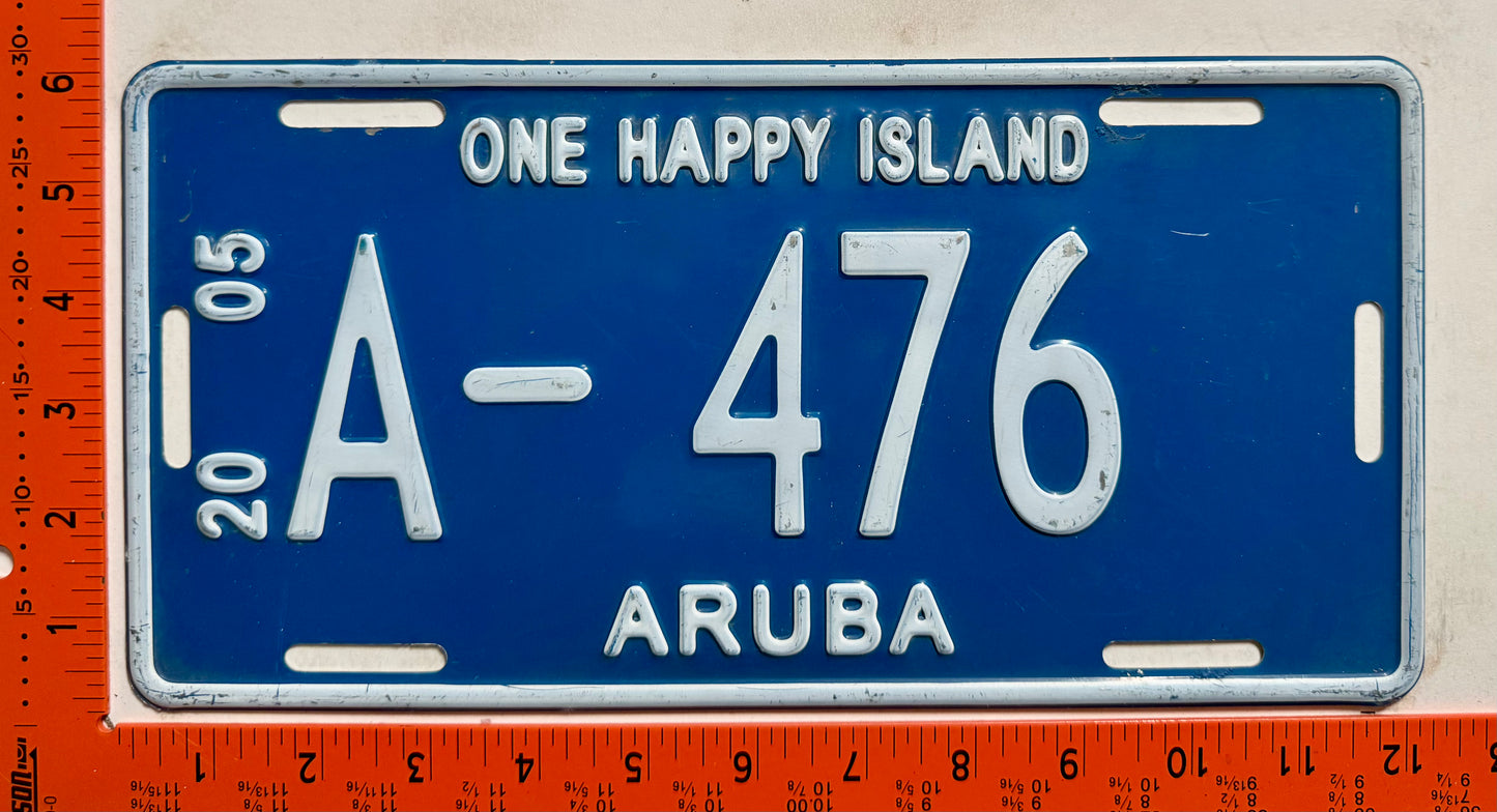 2005 Aruba #A-476 Passenger License Plate