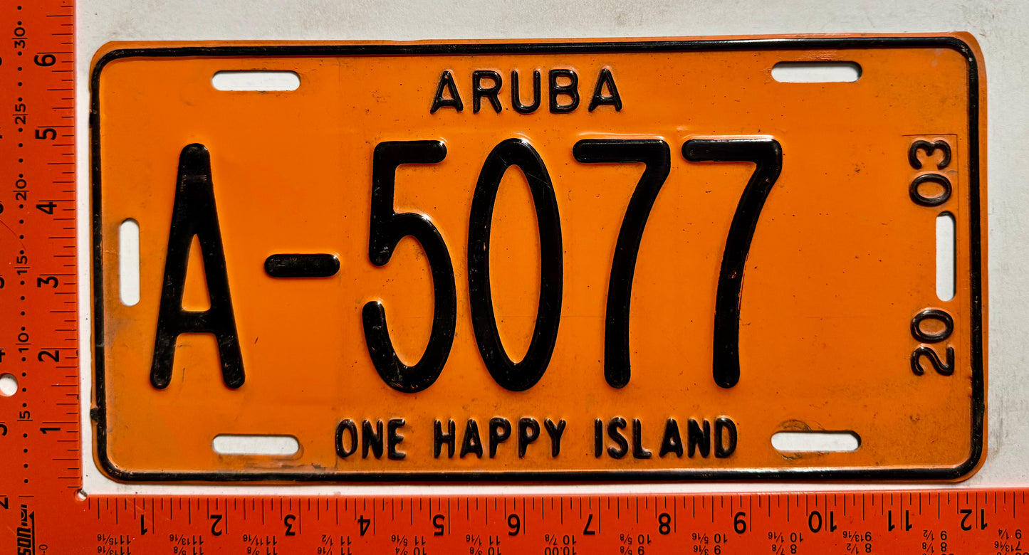 2003 Aruba #A-5077 Passenger License Plate