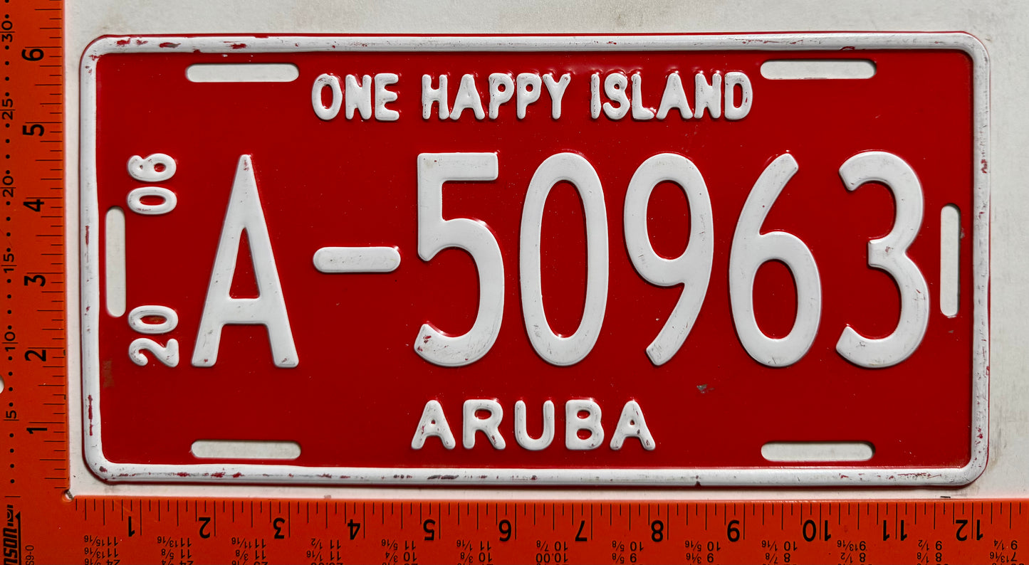 2006 Aruba #A-50963 Passenger License Plate
