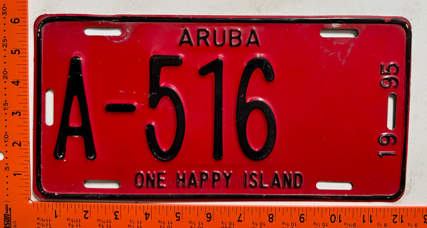 1995 Aruba #A-516 Passenger License Plate
