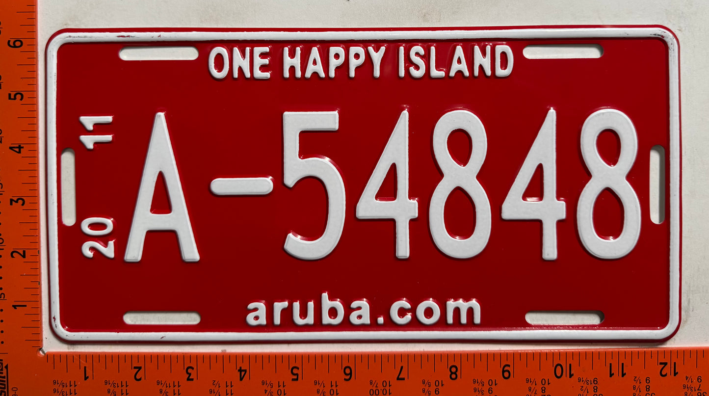 2011 Aruba #A-54848 Passenger License Plate