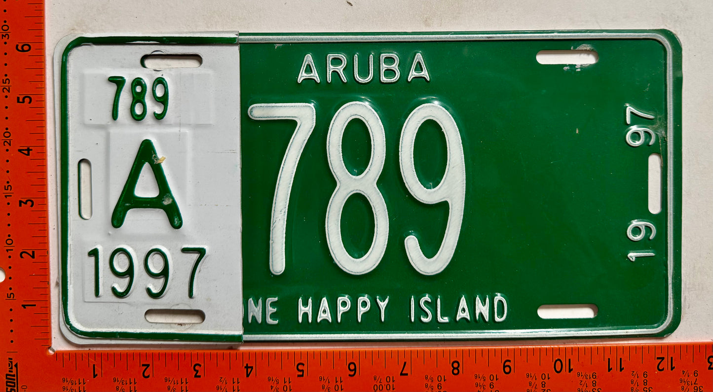 1997 Aruba #A-789 Passenger License Plate