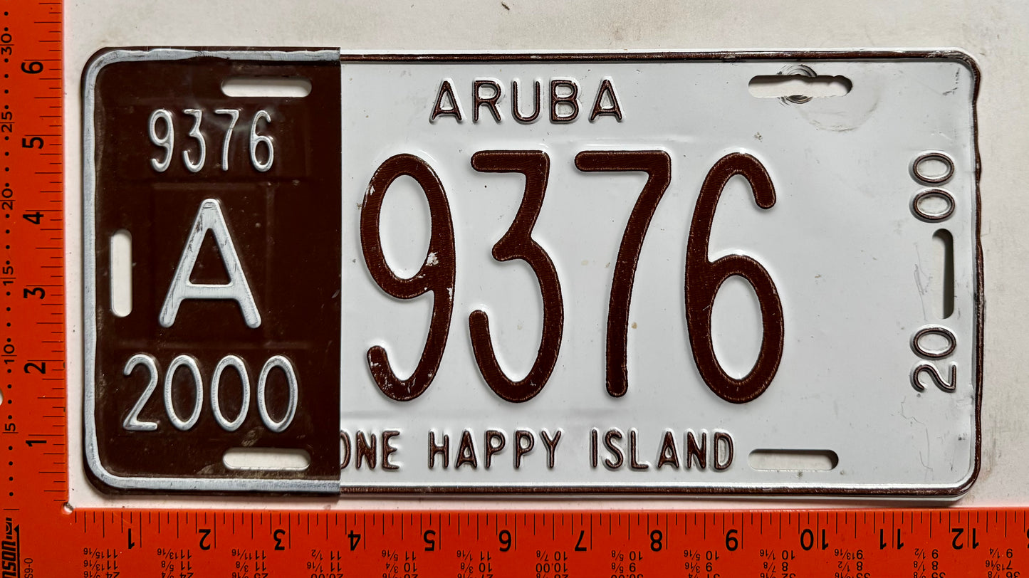 2000 Aruba #A-9376 Passenger License Plate