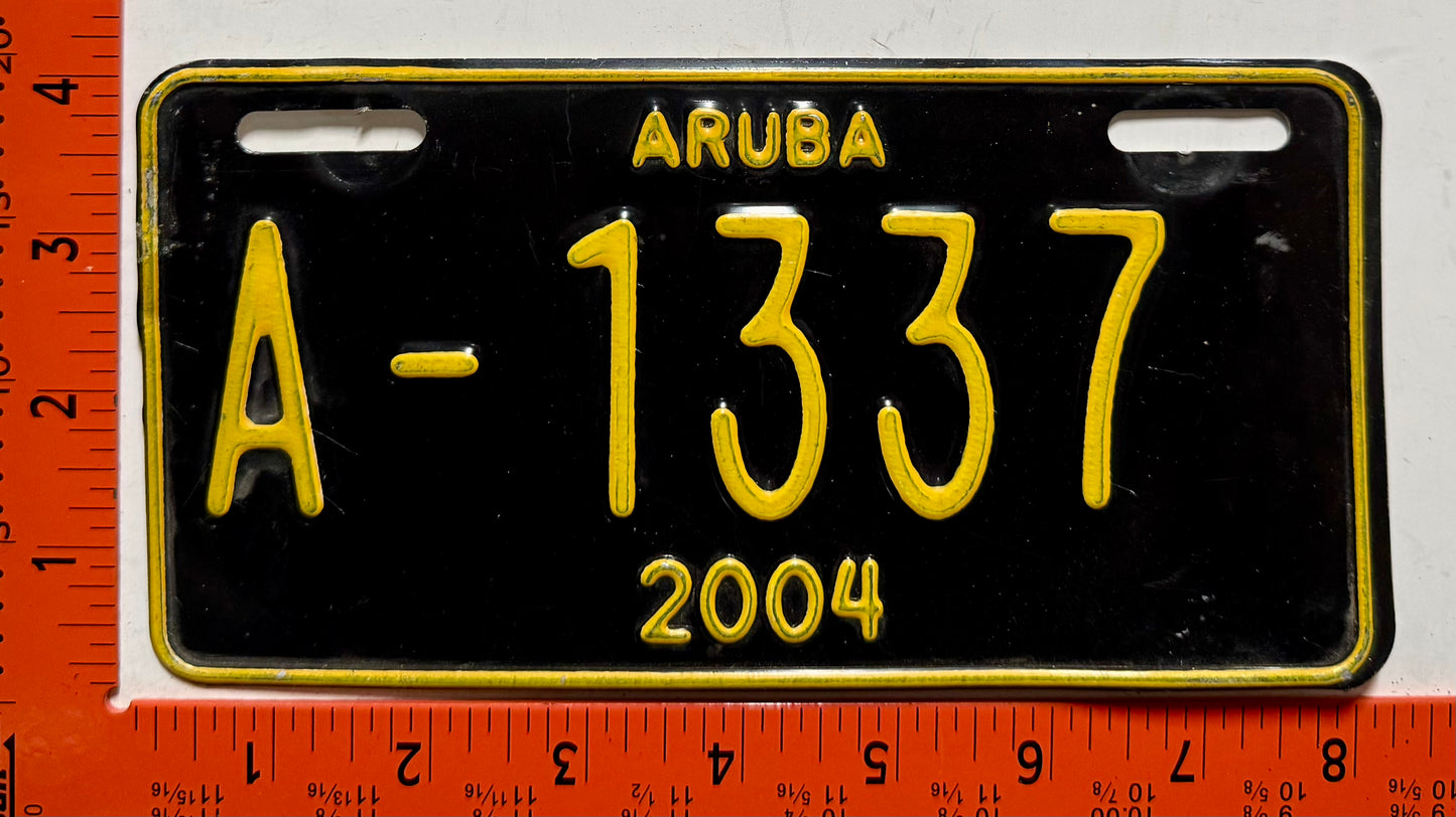 2004 Aruba #A-1337 Motorcycle License Plate