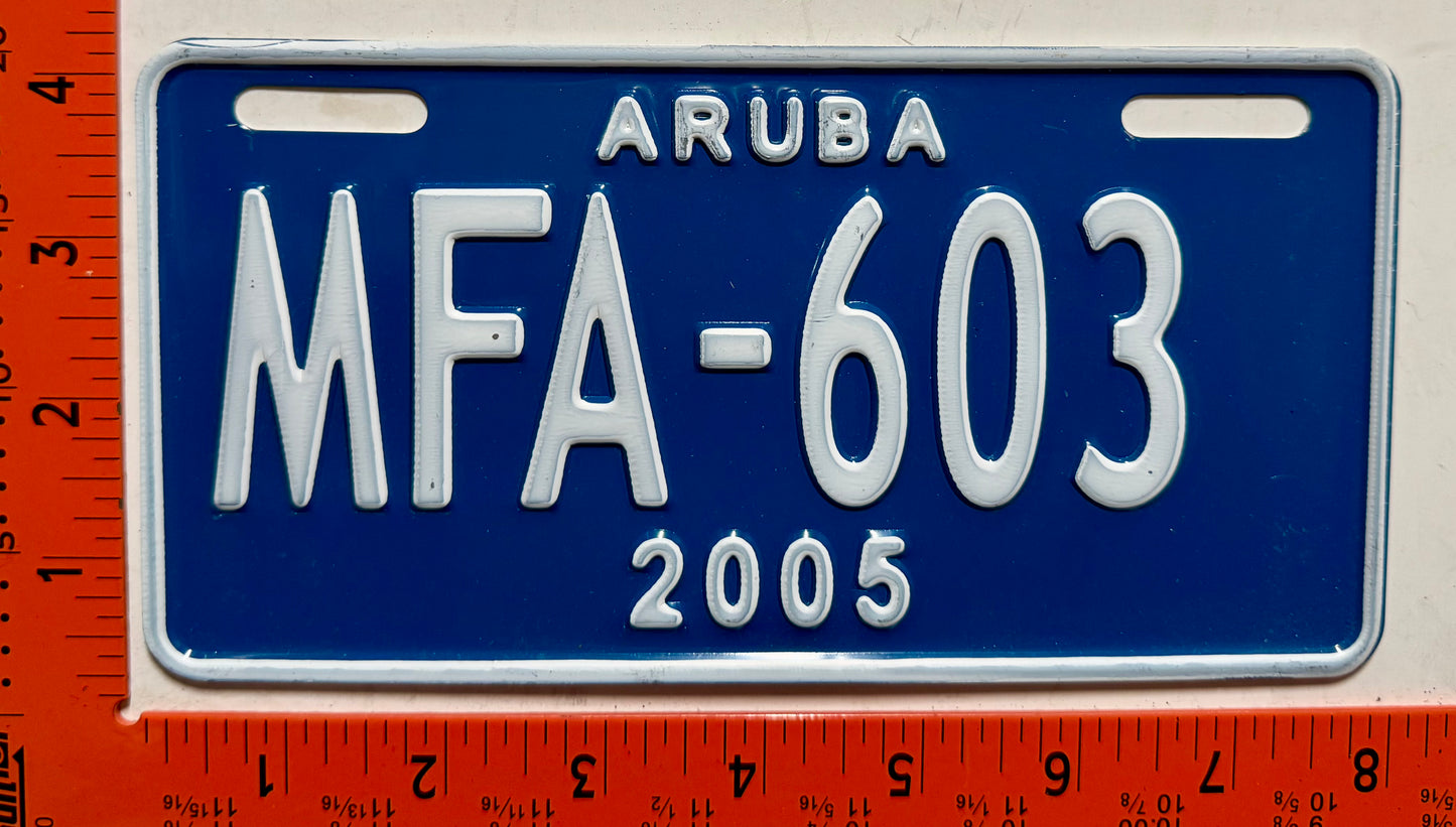 2005 Aruba #MFA-603 Motorcycle License Plate