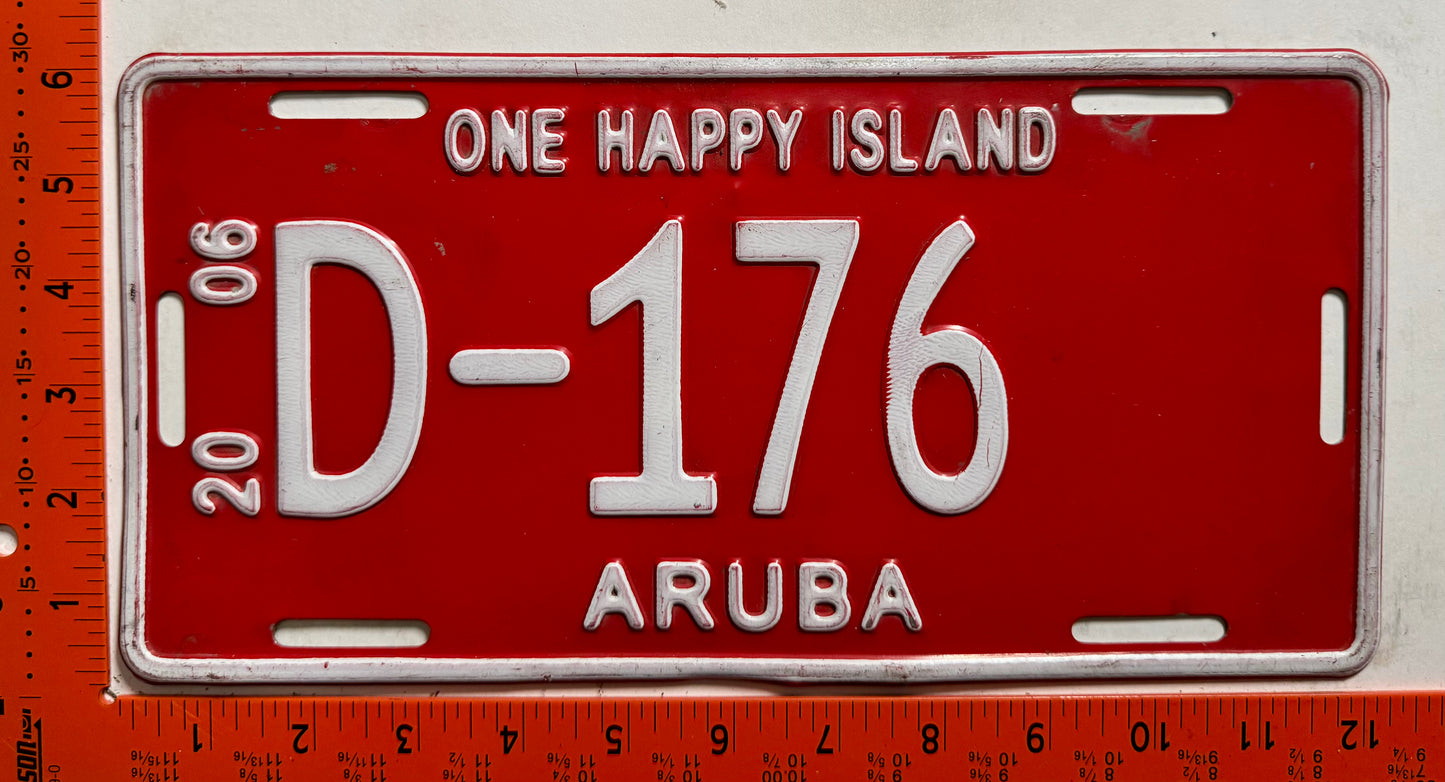 2006 Aruba #D-176 Government License Plate
