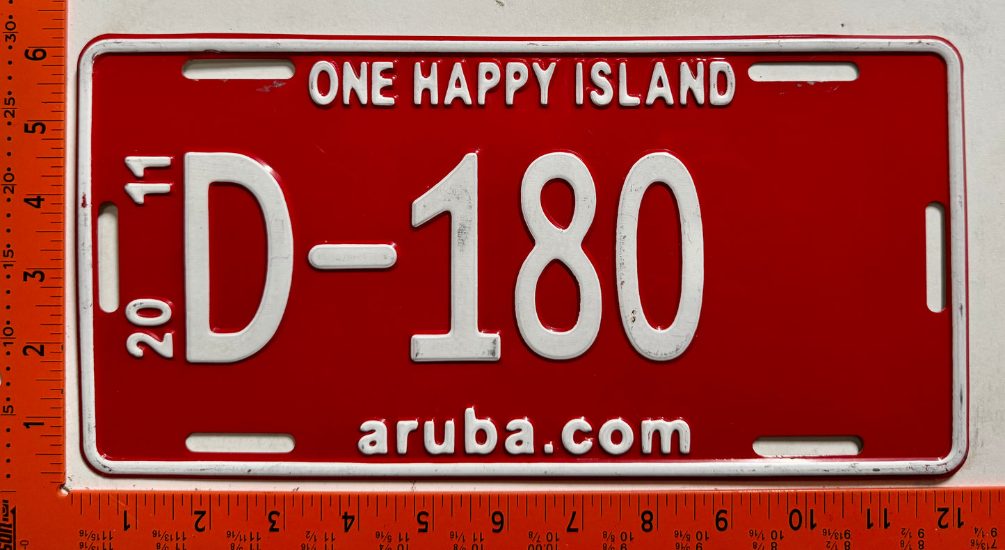 2011 Aruba #D-180 Government License Plate
