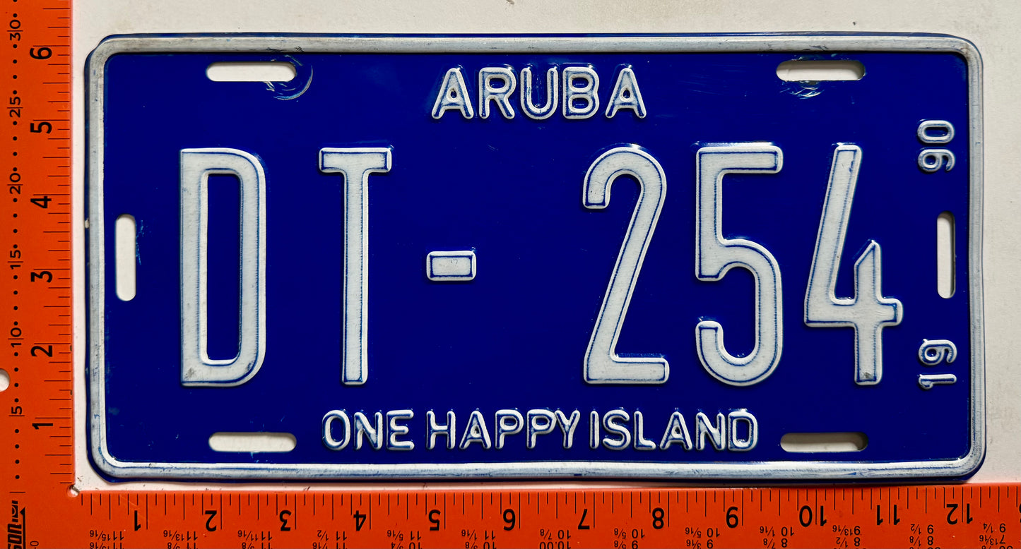 1990 Aruba #DT-254 Diesel Truck License Plate