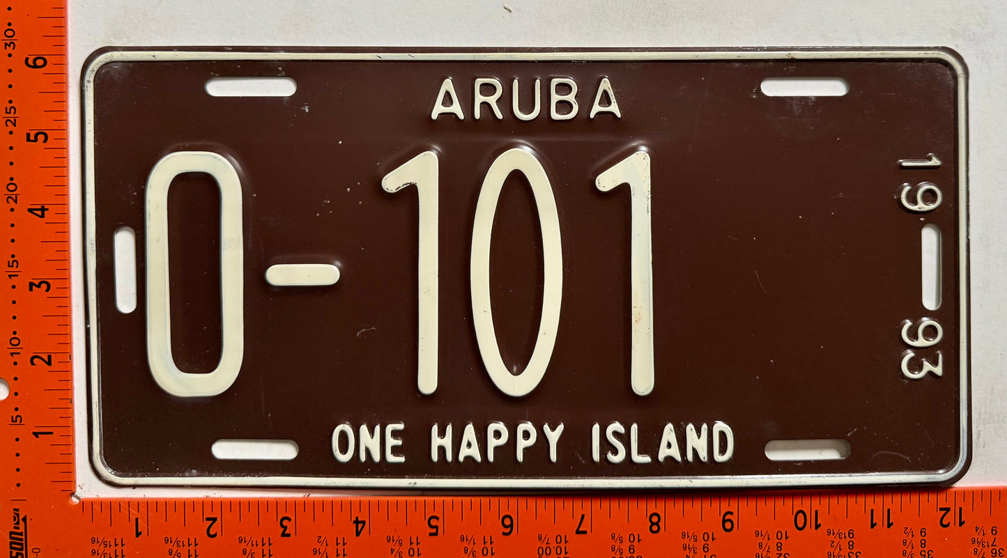 1993 Aruba #O-101 Limousine License Plate