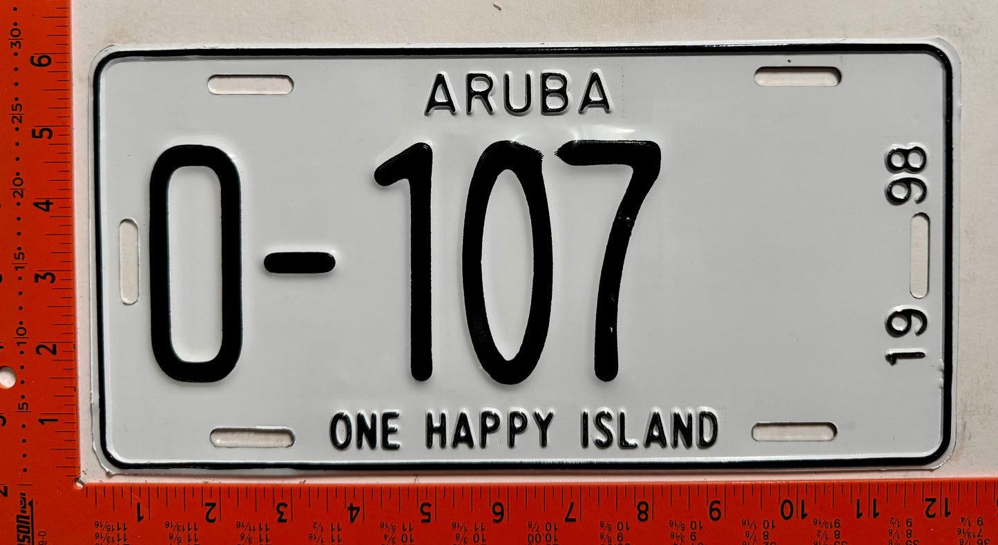 1998 Aruba #O-107 Limousine License Plate