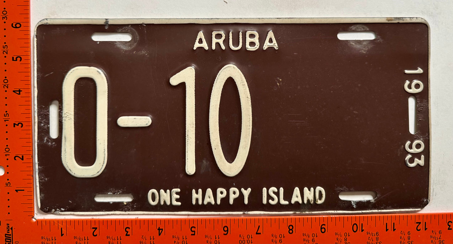 1993 Aruba #O-10 Limousine License Plate