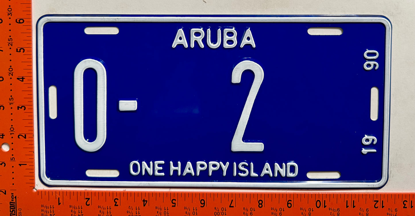 1990 Aruba #O-2 Limousine License Plate