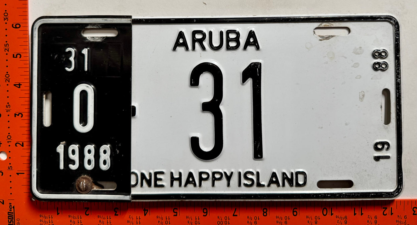 1988 Aruba #O-31 Limousine License Plate