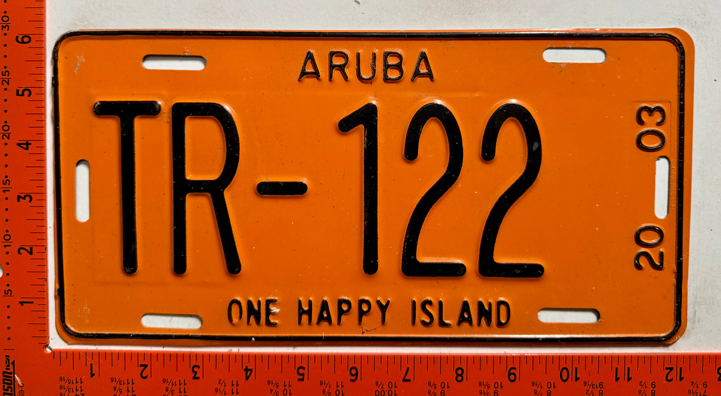2003 Aruba #TR-122 Truck License Plate