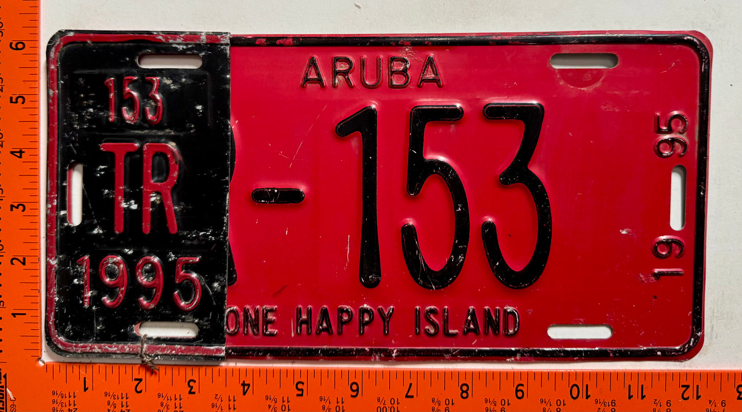 1995 Aruba #TR-153 Truck License Plate