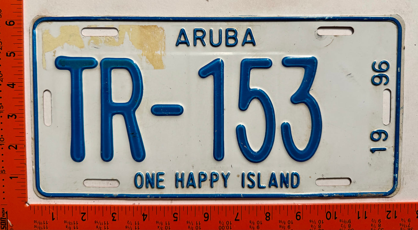 1996 Aruba #TR-153 Truck License Plate