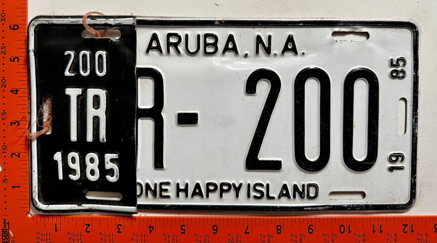 1985 Aruba #TR-200 Truck License Plate