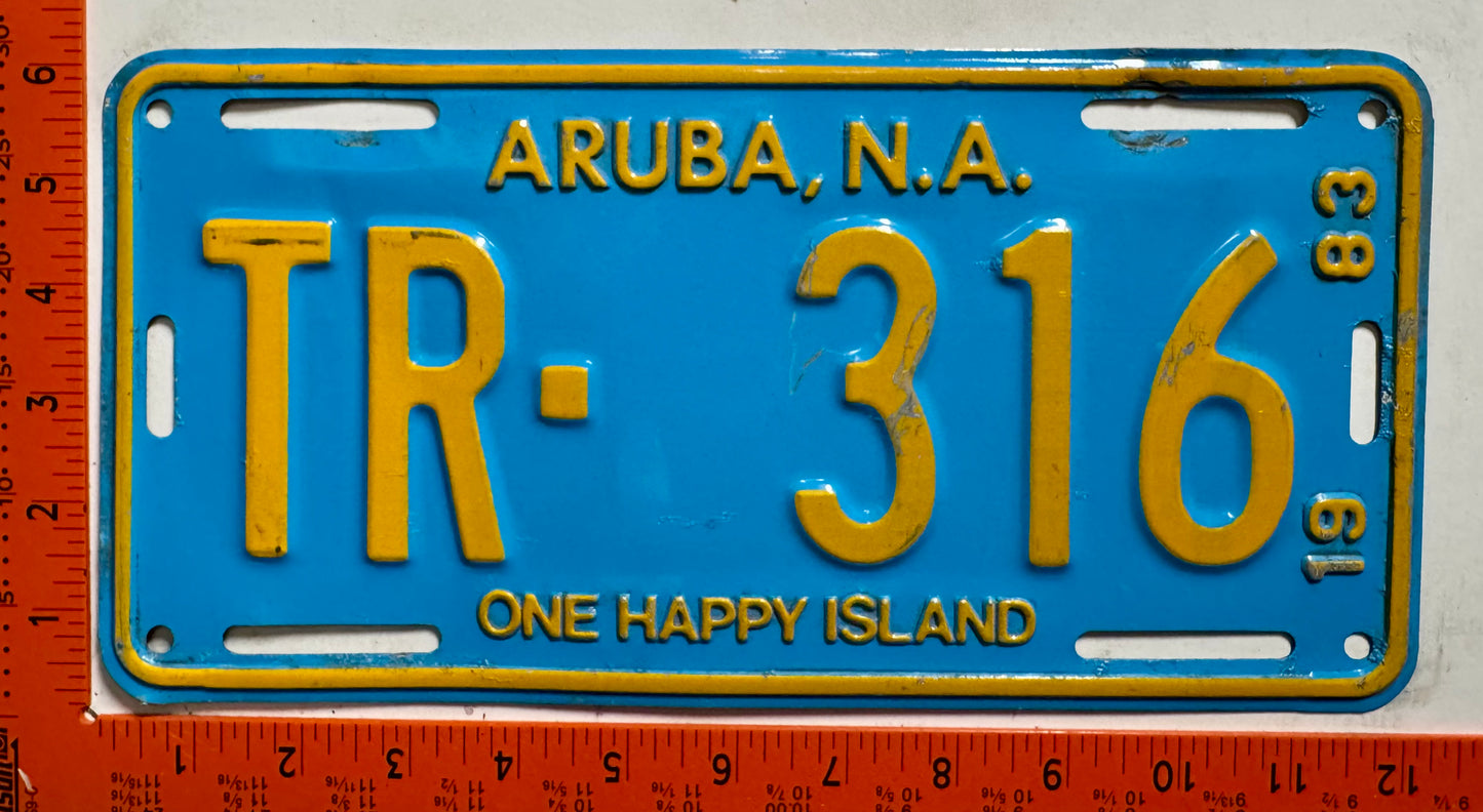 1983 Aruba #TR-316 Truck License Plate