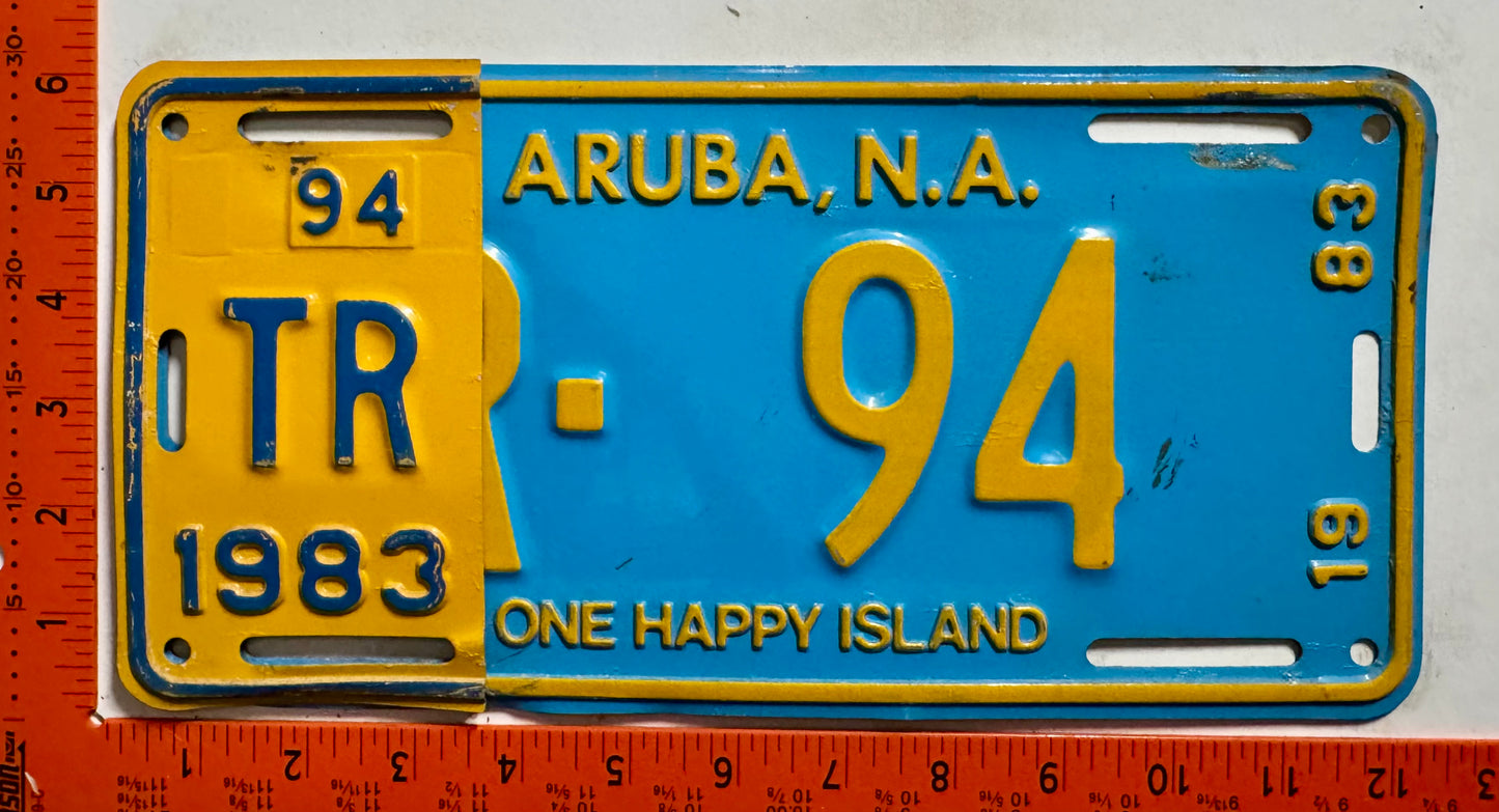 1983 Aruba #TR-94 Truck License Plate