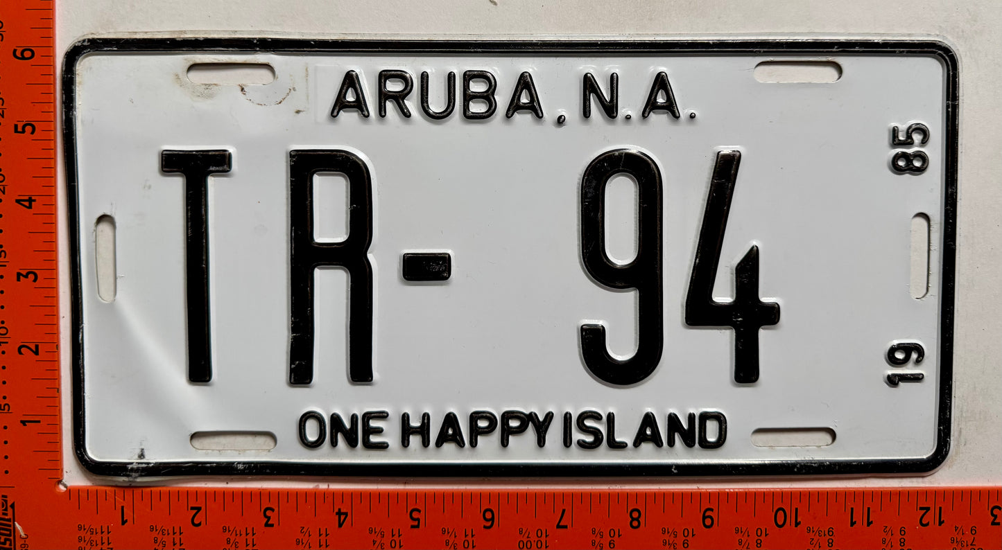 1985 Aruba #TR-94 Truck License Plate
