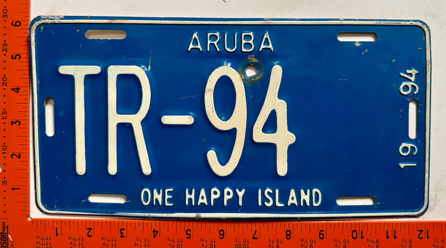 1994 Aruba #TR-94 Truck License Plate