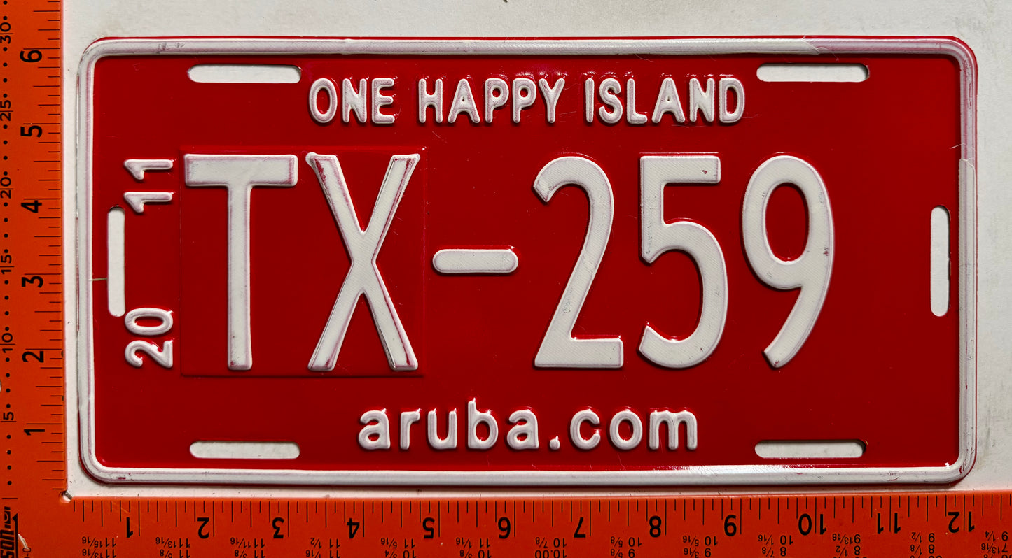 2011 Aruba #TX-259 Taxi License Plate