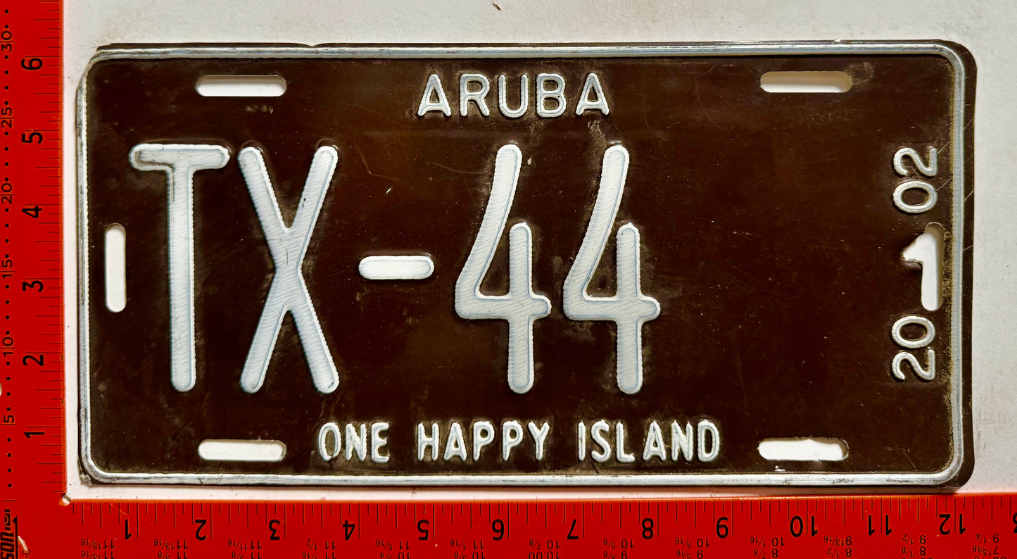 2002 Aruba #TX-44 Taxi License Plate