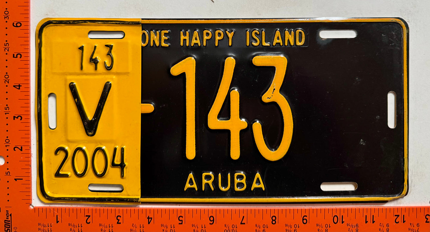 2004 Aruba #V-143 Rental License Plate