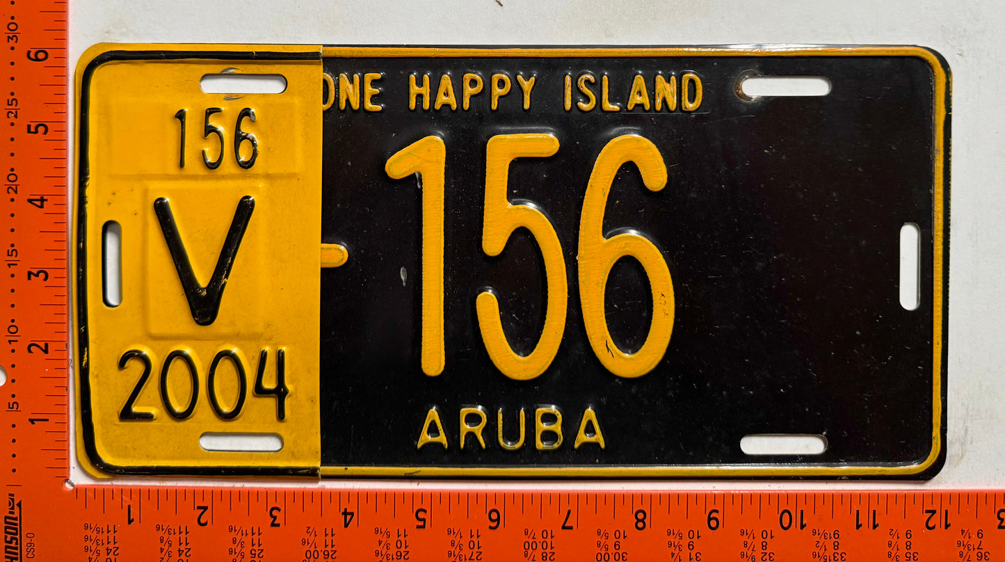 2004 Aruba #V-156 Rental License Plate