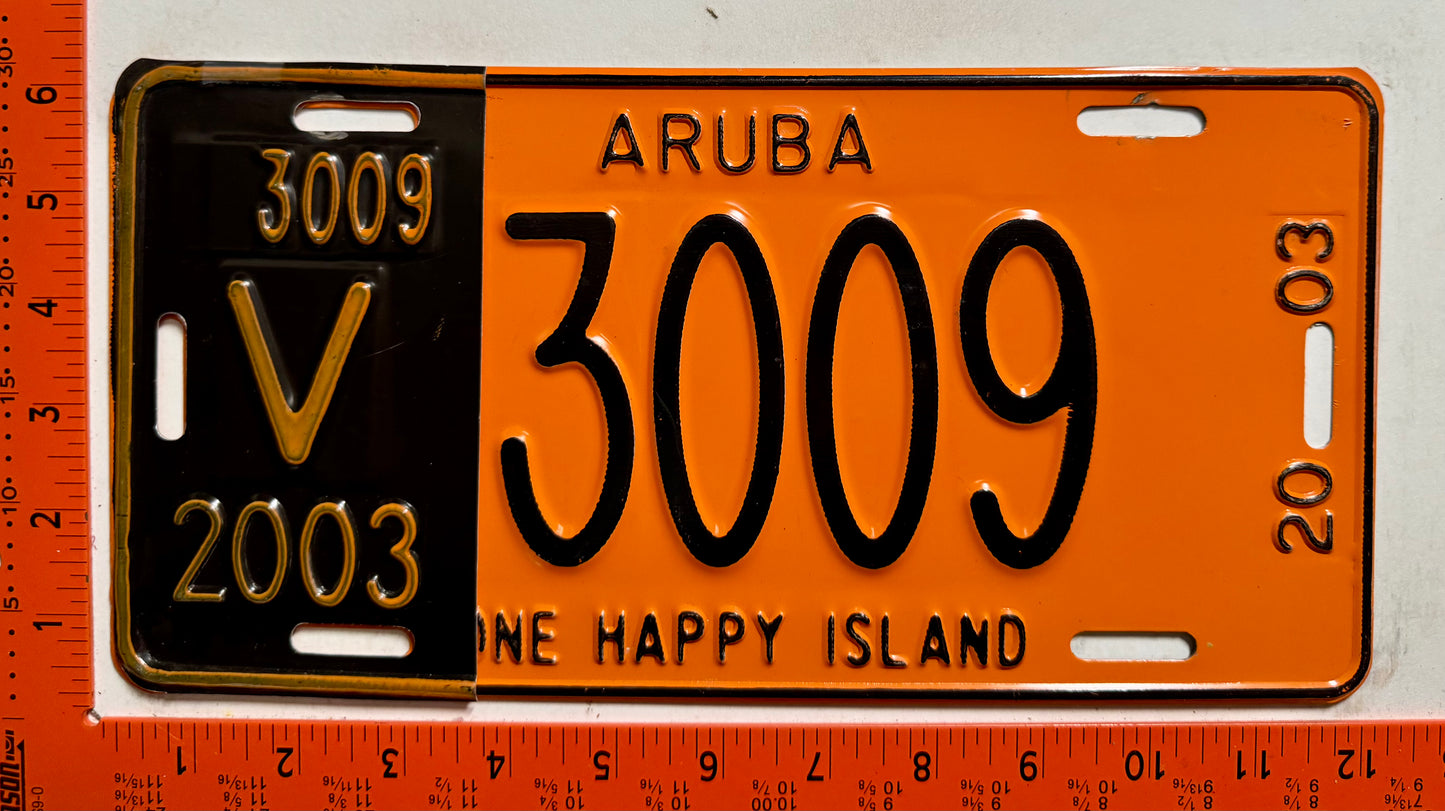 2003 Aruba #V-3009 Rental License Plate