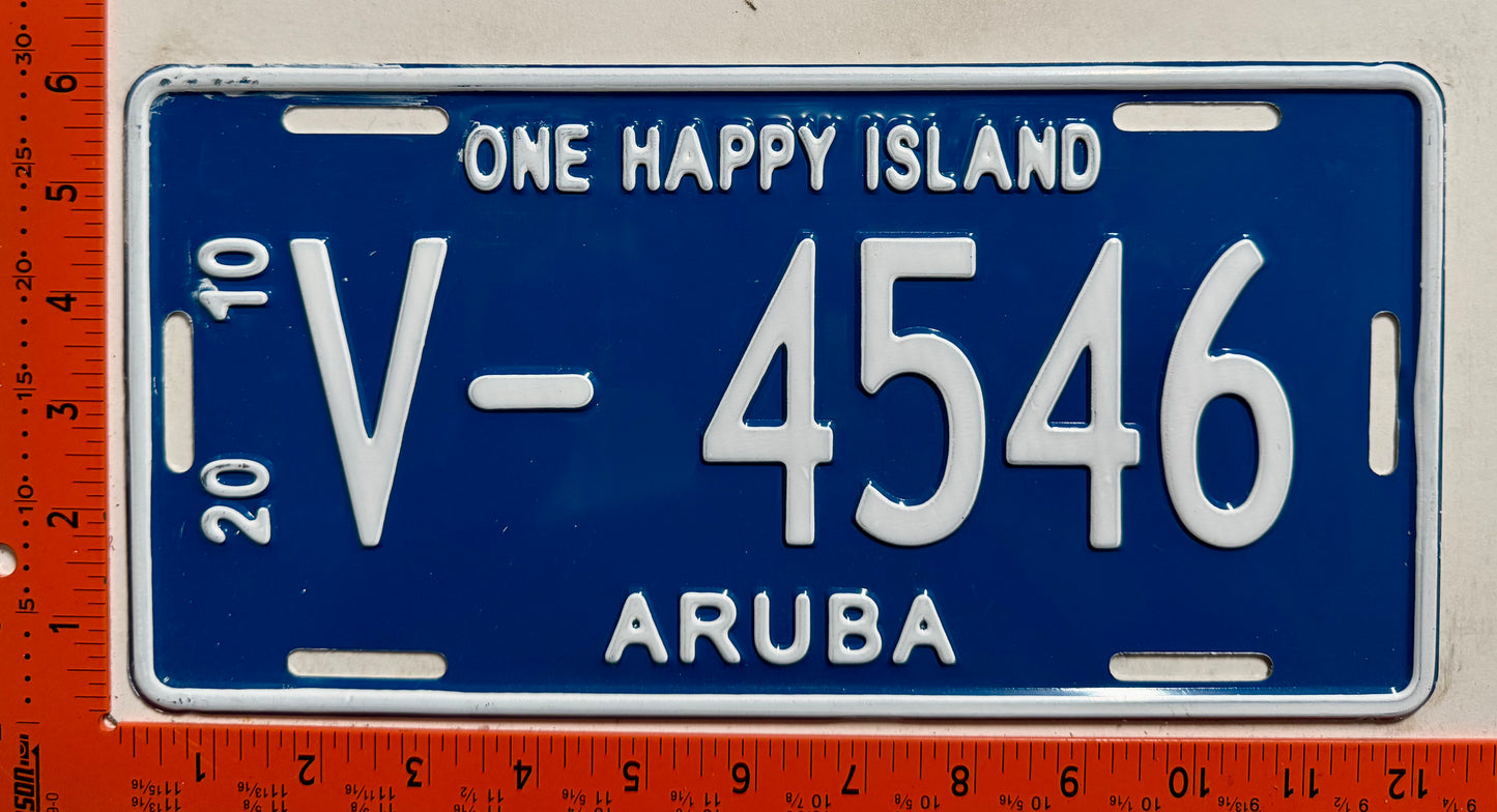 2010 Aruba #V-4546 Rental License Plate