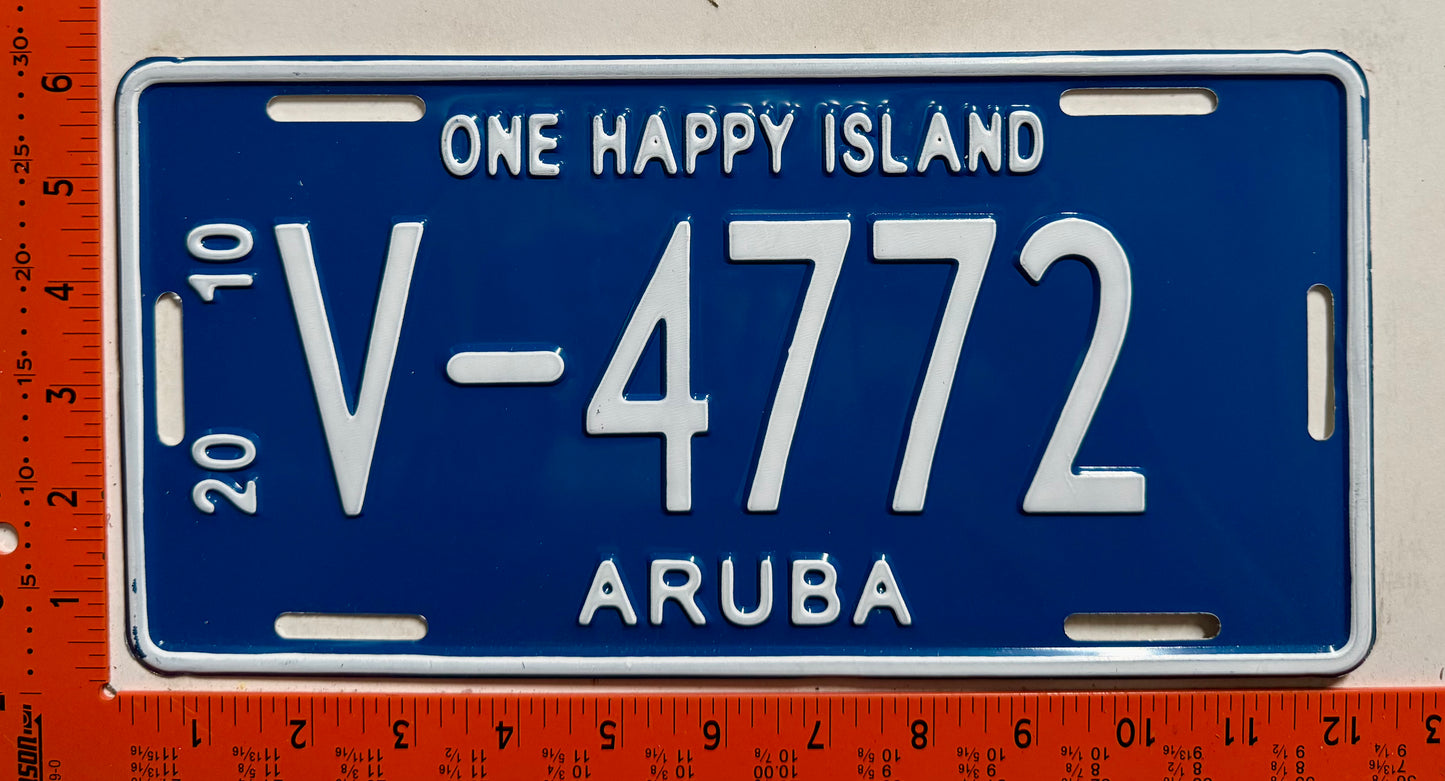 2010 Aruba #V-4772 Rental License Plate